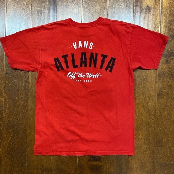 Vans Off The Wall Atlanta Skateboarding Chapter Red Black T-Shirt Men's Medium - Picture 4 of 8